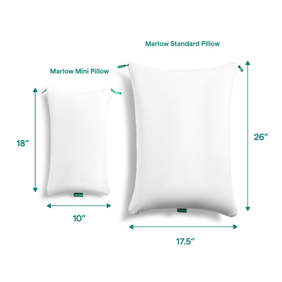 Mini Pillow Size Comparison to Marlow Pillow